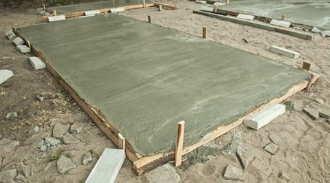 16 foot concrete slab base for Snowmobile Storage Shed and Workshop