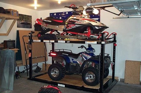 16 ft. Metal Snowmobile Storage Shed and Workshop.