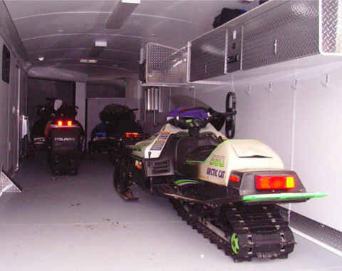 22 ft. Metal Snowmobile Storage Shed and Workshop.