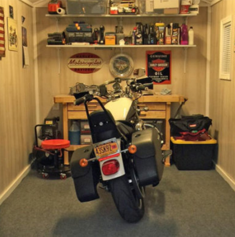 22 ft. Metal Motocycle Storage Shed and Workshop.