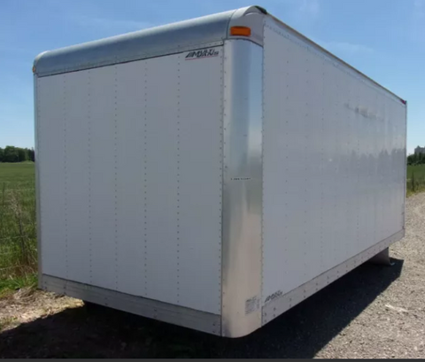 24 ft. ATV Storage Sheds, all metal, with roll up rear door!