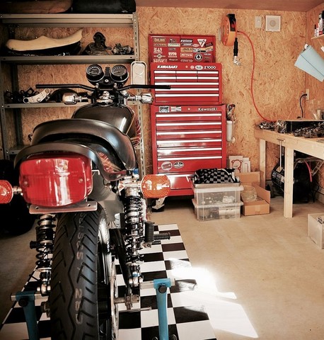 26 ft. Metal Motocycle Storage Shed and Workshop.